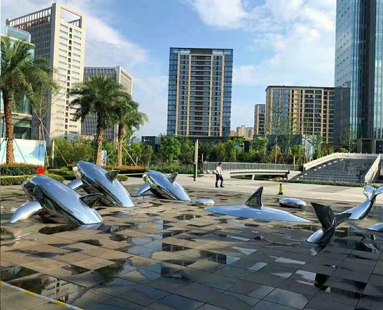 不銹鋼海豚雕塑(圖1)