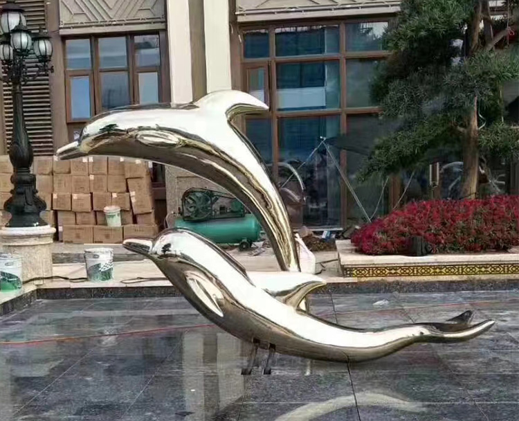 不銹鋼海豚雕塑(圖3)