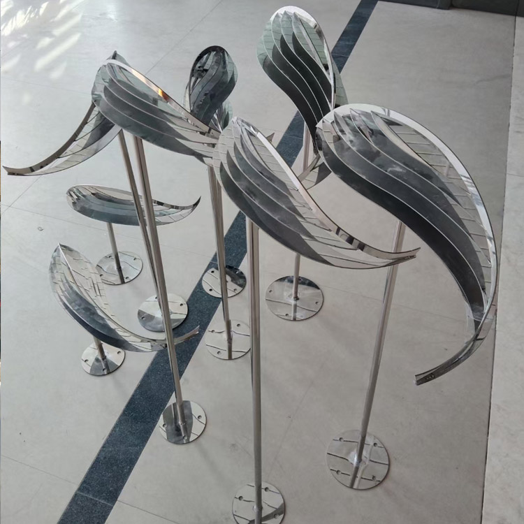 不銹鋼魚群雕塑(圖2)