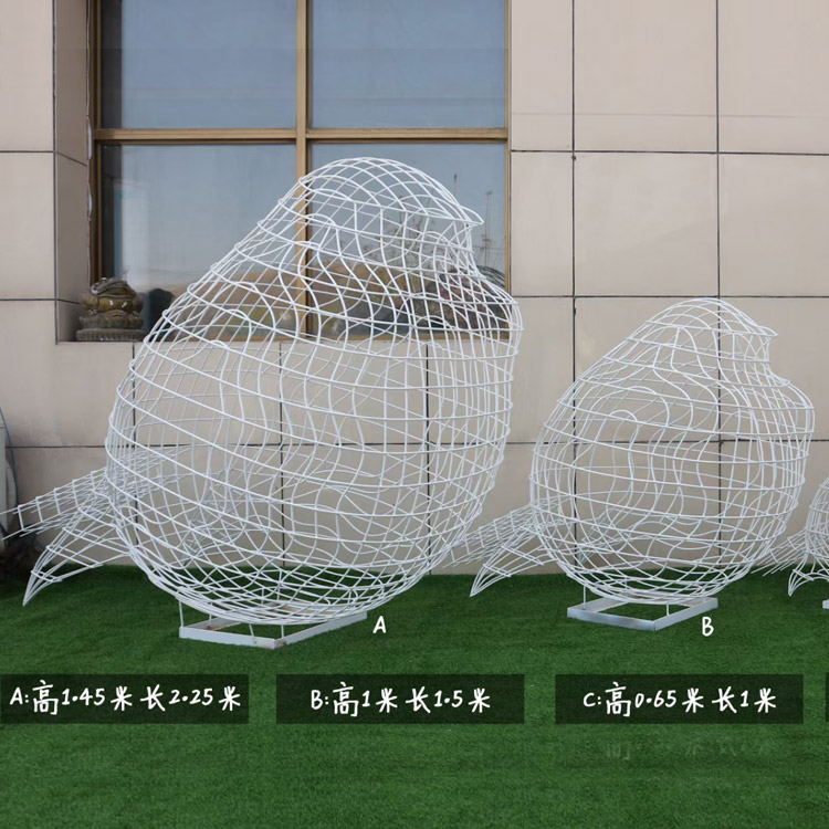 鐵藝不銹鋼鏤空鳥雕塑(圖3)